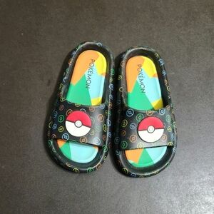 Pokemon Black Sandals with Pokéball Design